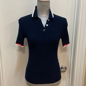 Banana Republic Dark Blue Polo with White and Red Trim